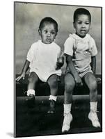 Cassius Clay Sitting on a Bench with His Brother Rudy-null-Mounted Photographic Print