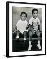 Cassius Clay Sitting on a Bench with His Brother Rudy-null-Framed Photographic Print