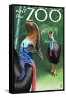 Cassowary - Visit the Zoo, c.2009-Lantern Press-Framed Stretched Canvas