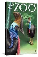 Cassowary - Visit the Zoo, c.2009-Lantern Press-Stretched Canvas