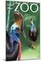 Cassowary - Visit the Zoo, c.2009-Lantern Press-Mounted Art Print