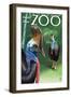 Cassowary - Visit the Zoo, c.2009-Lantern Press-Framed Art Print