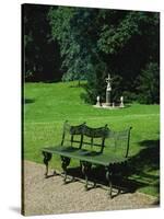 Cast Iron Bench and Fountain-Karl Friedrich Schinkel-Stretched Canvas