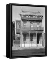 Cast iron grillwork house near Lee Circle on Saint Charles Avenue, New Orleans, Louisiana, 1936-Walker Evans-Framed Stretched Canvas