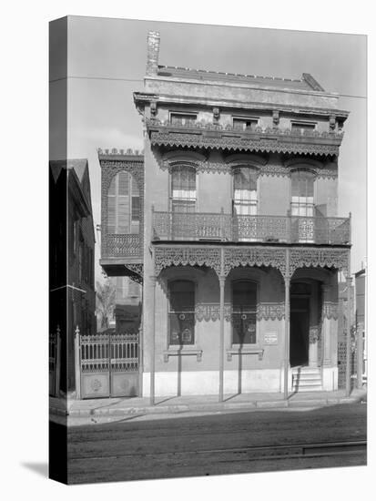 Cast iron grillwork house near Lee Circle on Saint Charles Avenue, New Orleans, Louisiana, 1936-Walker Evans-Stretched Canvas