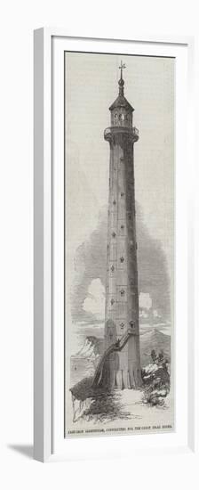 Cast-Iron Lighthouse, Constructed for the Great Isaac Rocks-null-Framed Premium Giclee Print