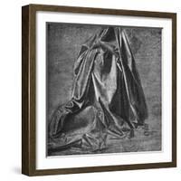 'Cast of Drapery for a Figure Kneeling to the Right', c1470 (1945)-Leonardo Da Vinci-Framed Giclee Print