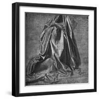 'Cast of Drapery for a Figure Kneeling to the Right', c1470 (1945)-Leonardo Da Vinci-Framed Giclee Print