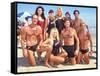 Cast of Syndicated Tv Series Baywatch Filming an Episode in Huntington Beach, Ca-Mirek Towski-Framed Stretched Canvas