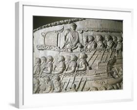 Cast of the Trajan's Column, Detail: Relief of Roman Fleet across the Adriatic Sea-null-Framed Giclee Print