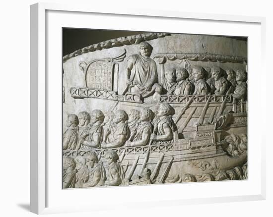 Cast of the Trajan's Column, Detail: Relief of Roman Fleet across the Adriatic Sea-null-Framed Giclee Print