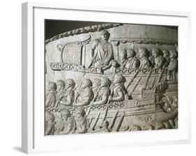Cast of the Trajan's Column, Detail: Relief of Roman Fleet across the Adriatic Sea-null-Framed Giclee Print