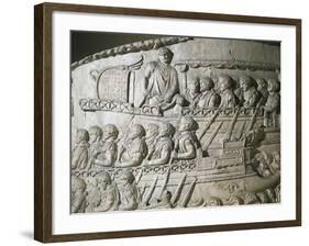 Cast of the Trajan's Column, Detail: Relief of Roman Fleet across the Adriatic Sea-null-Framed Giclee Print