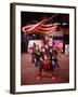 Cast of Theater Production of the Musical "Hair" under Large Waving American Flag-Ralph Morse-Framed Premium Photographic Print