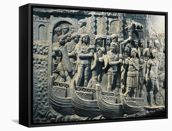 Cast of Trajan's Column, Detail of Embarking of Legions to Dacian War-null-Framed Stretched Canvas