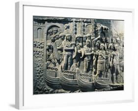 Cast of Trajan's Column, Detail of Embarking of Legions to Dacian War-null-Framed Giclee Print