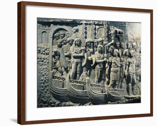 Cast of Trajan's Column, Detail of Embarking of Legions to Dacian War-null-Framed Giclee Print