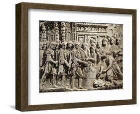 Cast of Trajan's Column, Detail of Sacrifice Scene before Departure to Dacia-null-Framed Giclee Print
