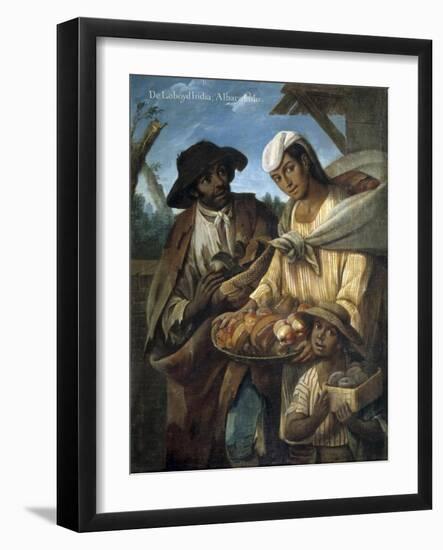 Casta Paintings, Mixed Race Family in Mexico-Miguel Cabrera-Framed Art Print