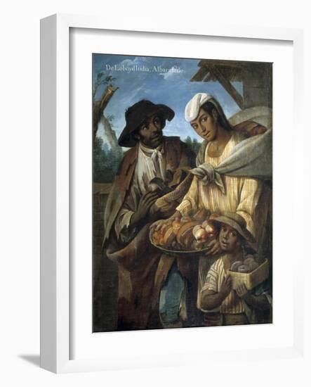 Casta Paintings, Mixed Race Family in Mexico-Miguel Cabrera-Framed Art Print