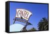 Castel Plage Beach Sign-Amanda Hall-Framed Stretched Canvas