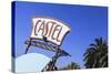 Castel Plage Beach Sign-Amanda Hall-Stretched Canvas