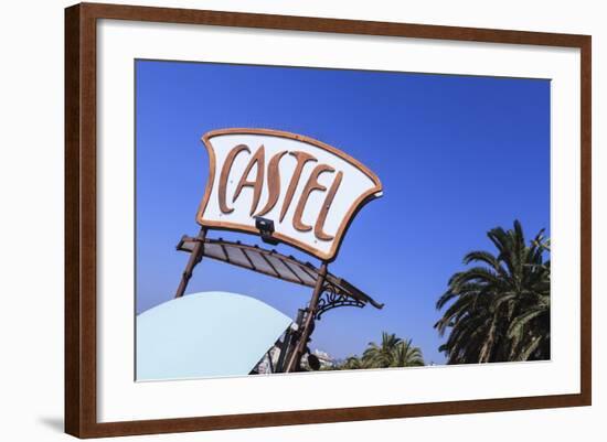 Castel Plage Beach Sign-Amanda Hall-Framed Photographic Print