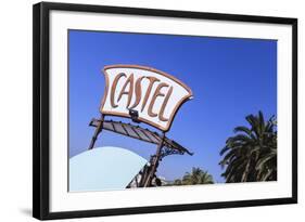 Castel Plage Beach Sign-Amanda Hall-Framed Photographic Print