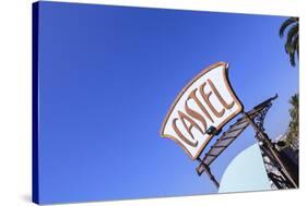 Castel Plage Beach Sign-Amanda Hall-Stretched Canvas