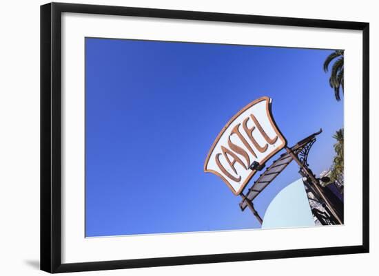 Castel Plage Beach Sign-Amanda Hall-Framed Photographic Print