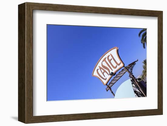 Castel Plage Beach Sign-Amanda Hall-Framed Photographic Print