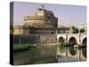 Castel San Angelo and River Tiber, Rome, Lazio, Italy-G Richardson-Stretched Canvas