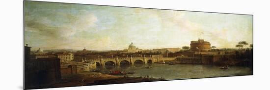 Castel Sant'Angelo and Ponte Sant'Angelo, Rome-Antonio Joli-Mounted Giclee Print