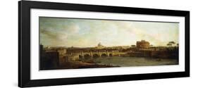 Castel Sant'Angelo and Ponte Sant'Angelo, Rome-Antonio Joli-Framed Giclee Print