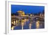 Castel Sant'Angelo and Ponte Vittorio Emanuelle Ii on the River Tiber at Night, Rome, Lazio, Italy-Stuart Black-Framed Photographic Print