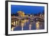 Castel Sant'Angelo and Ponte Vittorio Emanuelle Ii on the River Tiber at Night, Rome, Lazio, Italy-Stuart Black-Framed Photographic Print