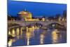 Castel Sant'Angelo and Ponte Vittorio Emanuelle Ii on the River Tiber at Night, Rome, Lazio, Italy-Stuart Black-Mounted Photographic Print