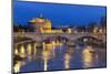 Castel Sant'Angelo and Ponte Vittorio Emanuelle Ii on the River Tiber at Night, Rome, Lazio, Italy-Stuart Black-Mounted Photographic Print