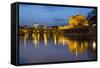 Castel Sant'Angelo and St. Peter's Basilica from the River Tiber at Night, Rome, Lazio, Italy-Stuart Black-Framed Stretched Canvas