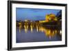 Castel Sant'Angelo and St. Peter's Basilica from the River Tiber at Night, Rome, Lazio, Italy-Stuart Black-Framed Photographic Print