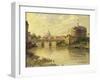 Castel Sant'Angelo and St. Peter's from the Tiber-Antonietta Brandeis-Framed Giclee Print