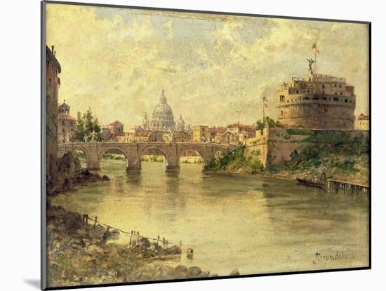 Castel Sant'Angelo and St. Peter's from the Tiber-Antonietta Brandeis-Mounted Giclee Print
