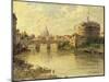 Castel Sant'Angelo and St. Peter's from the Tiber-Antonietta Brandeis-Mounted Giclee Print