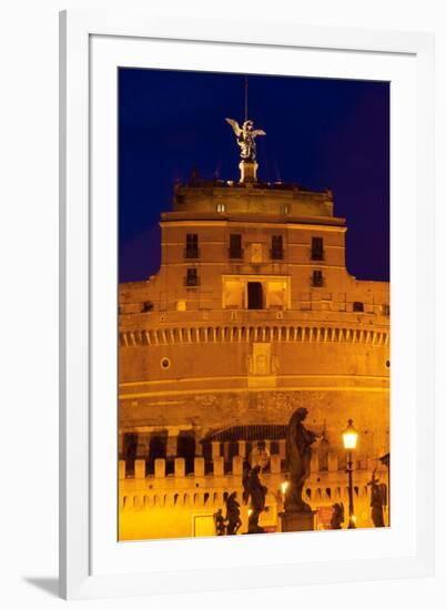 Castel Sant'Angelo and Statues of Ponte Sant'Angelo, UNESCO World Heritage Site, Rome, Lazio, Italy-Nico Tondini-Framed Photographic Print