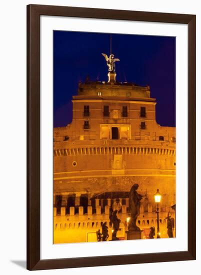 Castel Sant'Angelo and Statues of Ponte Sant'Angelo, UNESCO World Heritage Site, Rome, Lazio, Italy-Nico Tondini-Framed Photographic Print