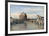 Castel Sant' Angelo and the River Tiber, Rome, C1816-1875-Jean-Baptiste-Camille Corot-Framed Giclee Print