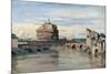 Castel Sant' Angelo and the River Tiber, Rome, C1816-1875-Jean-Baptiste-Camille Corot-Mounted Giclee Print