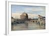 Castel Sant' Angelo and the River Tiber, Rome, C1816-1875-Jean-Baptiste-Camille Corot-Framed Giclee Print