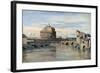 Castel Sant' Angelo and the River Tiber, Rome, C1816-1875-Jean-Baptiste-Camille Corot-Framed Giclee Print