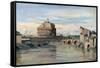 Castel Sant' Angelo and the River Tiber, Rome, C1816-1875-Jean-Baptiste-Camille Corot-Framed Stretched Canvas